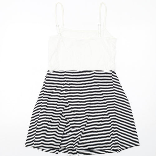 Gap Womens White Striped Cotton Tank Dress Size S Round Neck Pullover