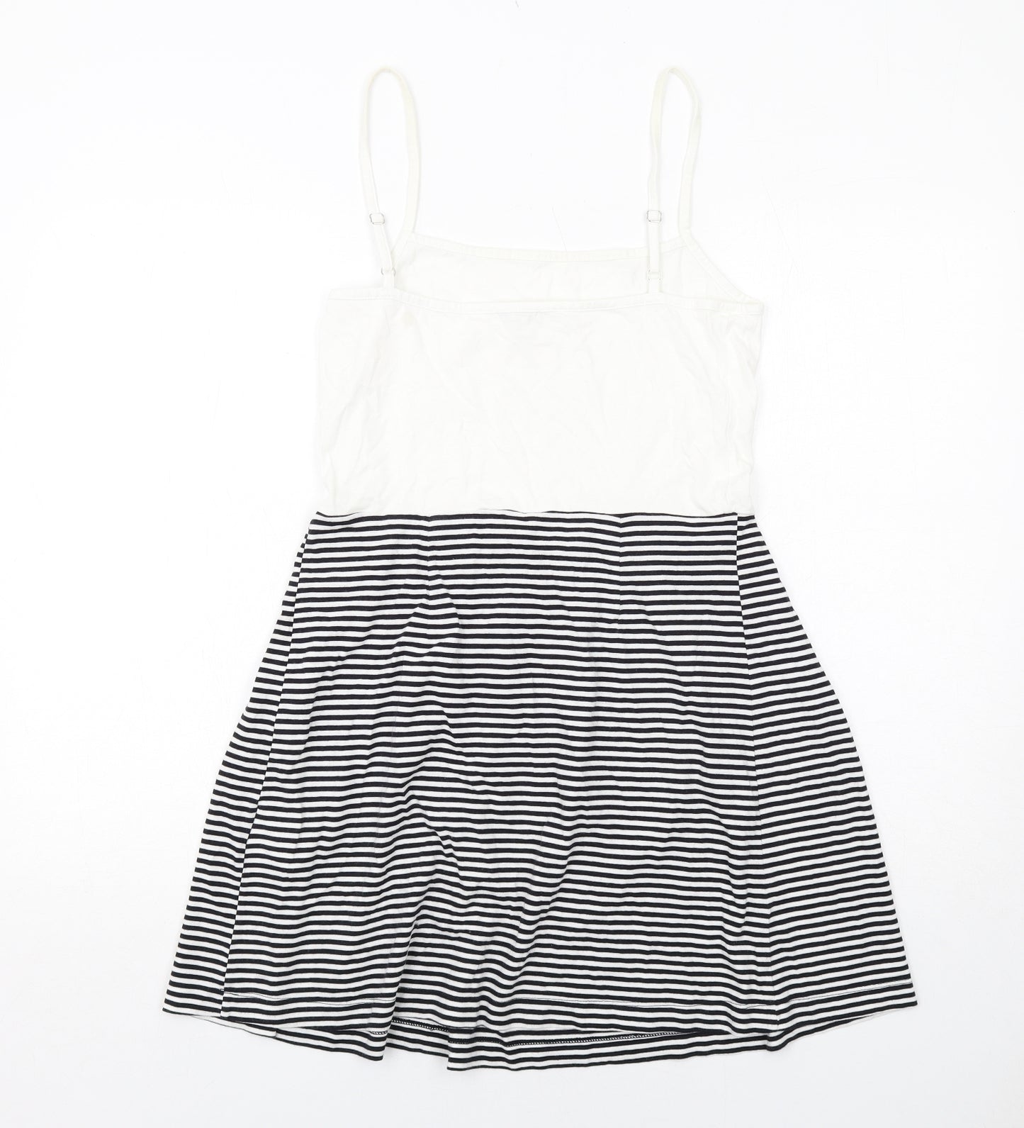 Gap Womens White Striped Cotton Tank Dress Size S Round Neck Pullover