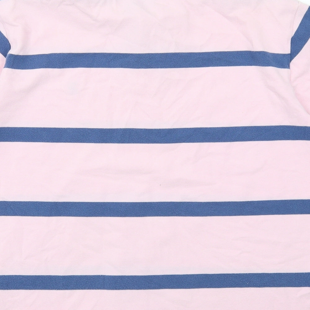 Polo Ralph Lauren Mens Pink Striped Cotton Polo Size XL Collared Button