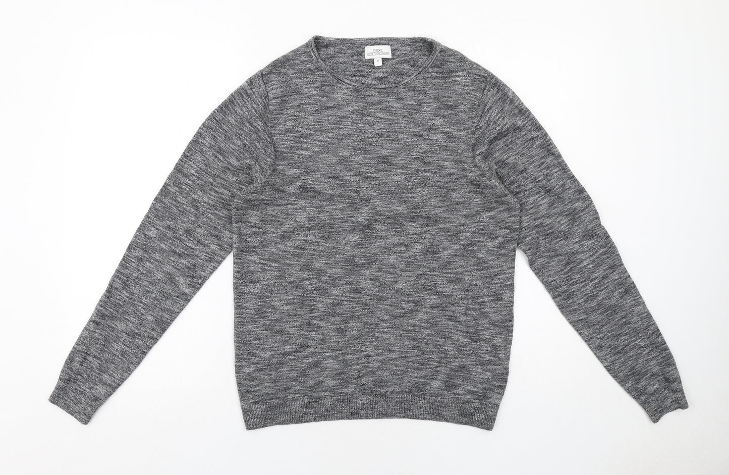 NEXT Mens Grey Round Neck Cotton Pullover Jumper Size XS Long Sleeve