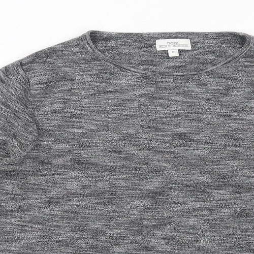 NEXT Mens Grey Round Neck Cotton Pullover Jumper Size XS Long Sleeve