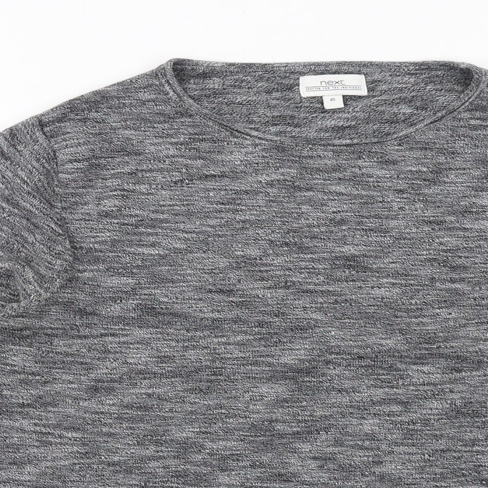 NEXT Mens Grey Round Neck Cotton Pullover Jumper Size XS Long Sleeve