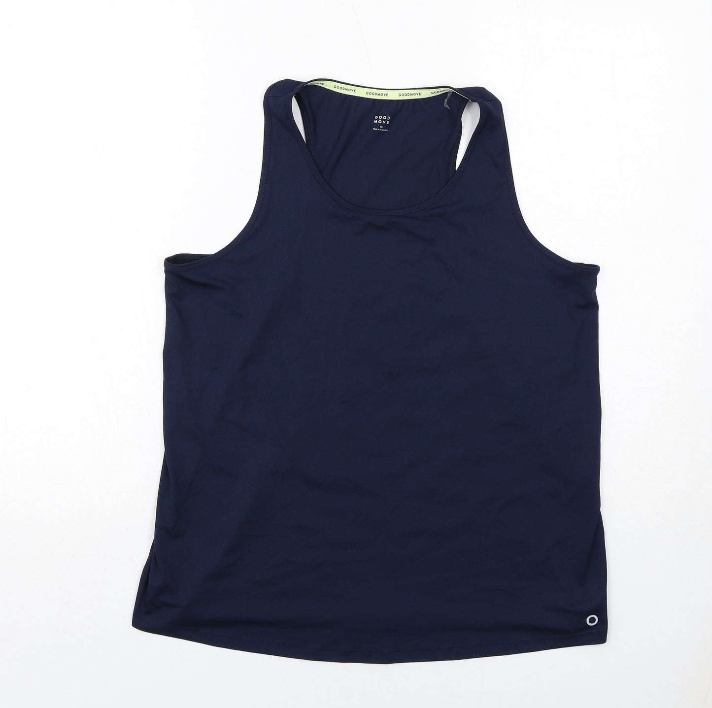 Marks and Spencer Womens Blue Polyester Pullover Tank Size 16 Scoop Neck Pullover