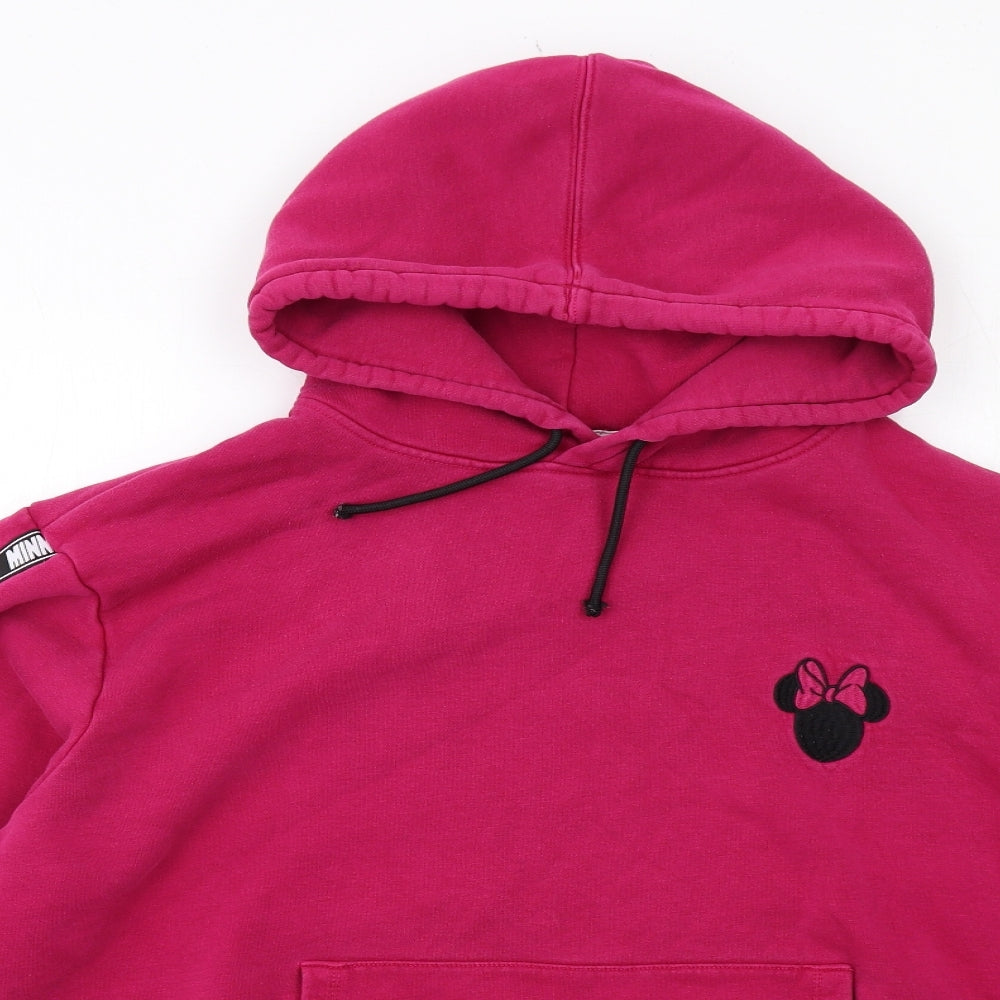 Disney Womens Pink Cotton Pullover Hoodie Size XL Pullover - Minnie Mouse