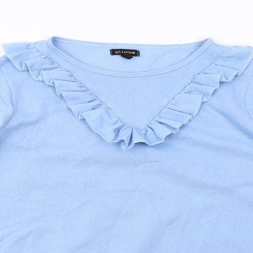 QED London Womens Blue Cotton Jumper Dress Size M Round Neck Pullover
