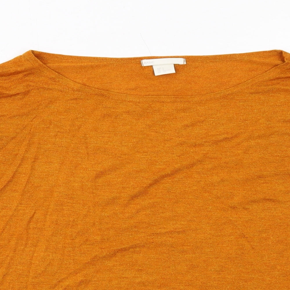 H&M Womens Orange Round Neck Acrylic Pullover Jumper Size S