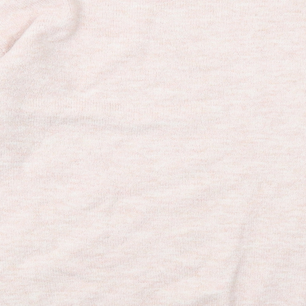 Marks and Spencer Womens Pink Round Neck Geometric Polyester Pullover Jumper Size M - Stars