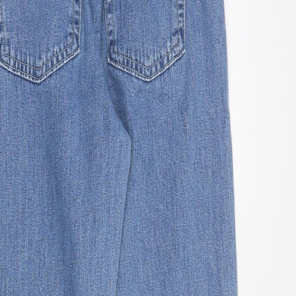 Marks and Spencer Womens Blue Cotton Straight Jeans Size 8 Regular Zip