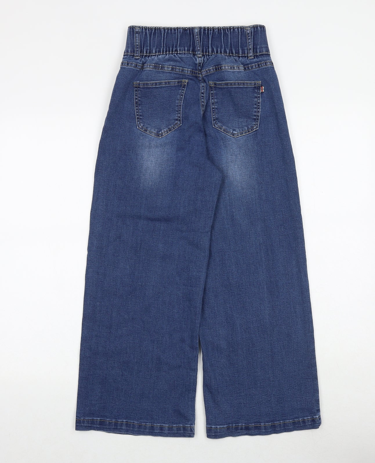 XING Womens Blue Cotton Wide-Leg Jeans Size XS Regular Zip