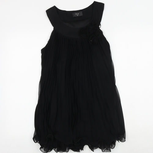 AX Paris Womens Black Polyester A-Line Size 10 Boat Neck Pullover
