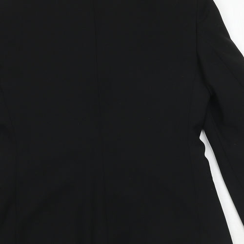 United Colors of Benetton Womens Black Polyester Jacket Suit Jacket Size 14