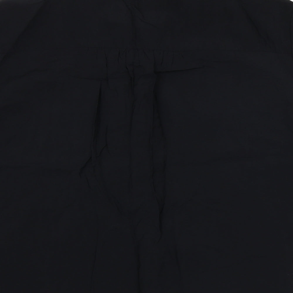 Marks and Spencer Womens Black Viscose Basic Blouse Size 16 V-Neck