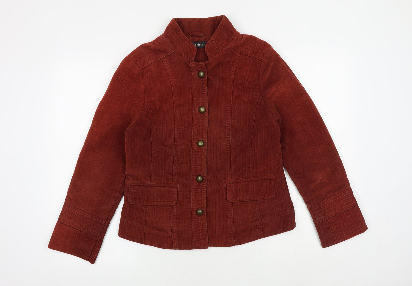 Principles Womens Orange Jacket Size 12 Button