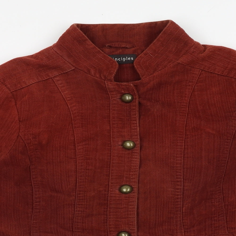 Principles Womens Orange Jacket Size 12 Button