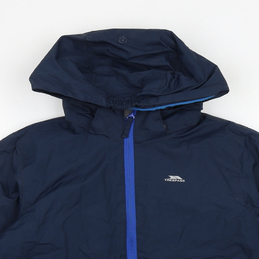 Trespass Boys Blue Windbreaker Jacket Size 7-8 Years Zip