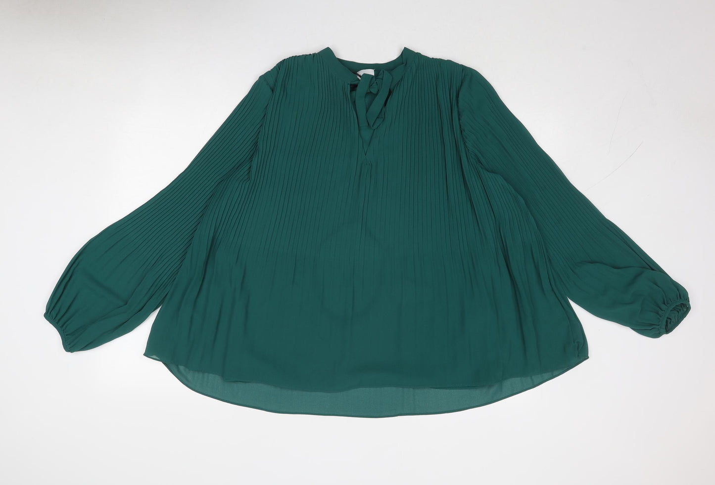 VILA Womens Green Polyester Basic Blouse Size 16 V-Neck