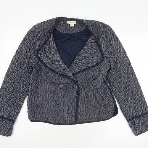 Monsoon Womens Blue Geometric Jacket Size 12 Button