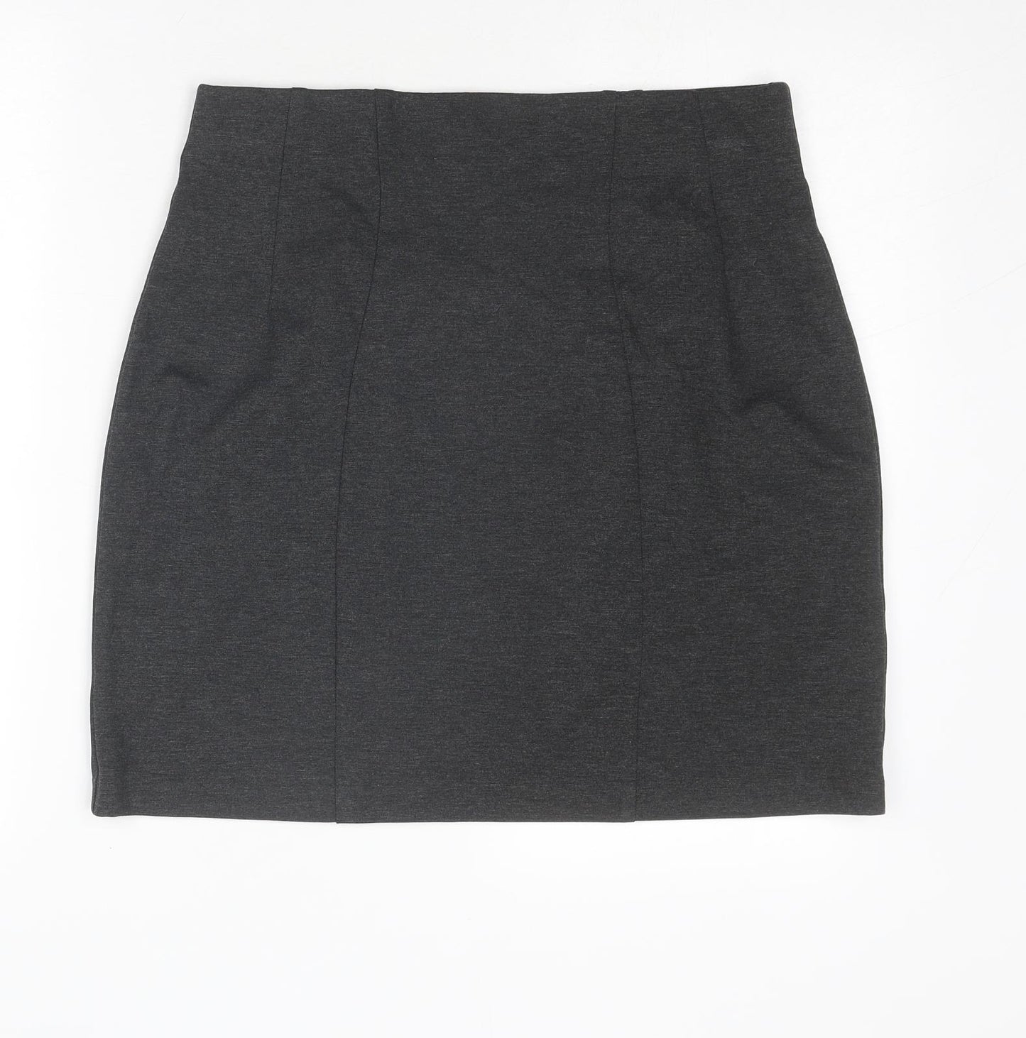 Marks and Spencer Womens Grey Polyester A-Line Skirt Size 14