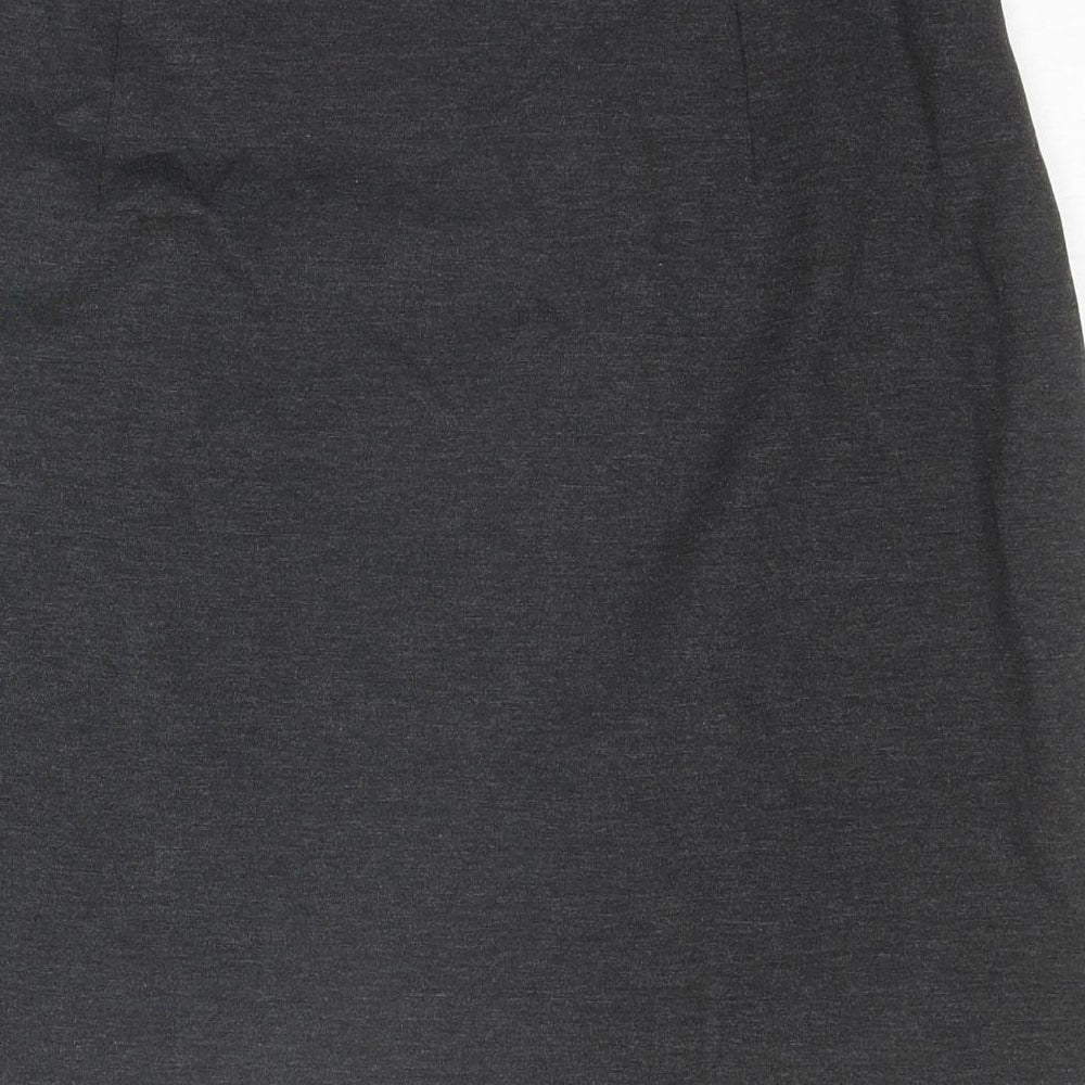 Marks and Spencer Womens Grey Polyester A-Line Skirt Size 14