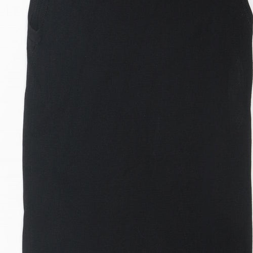 Topshop Womens Black Viscose Sheath Size 12 Round Neck Pullover