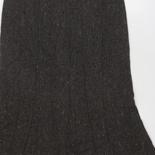 Catherina Hepfer Womens Brown Viscose Swing Skirt Size 12 Zip