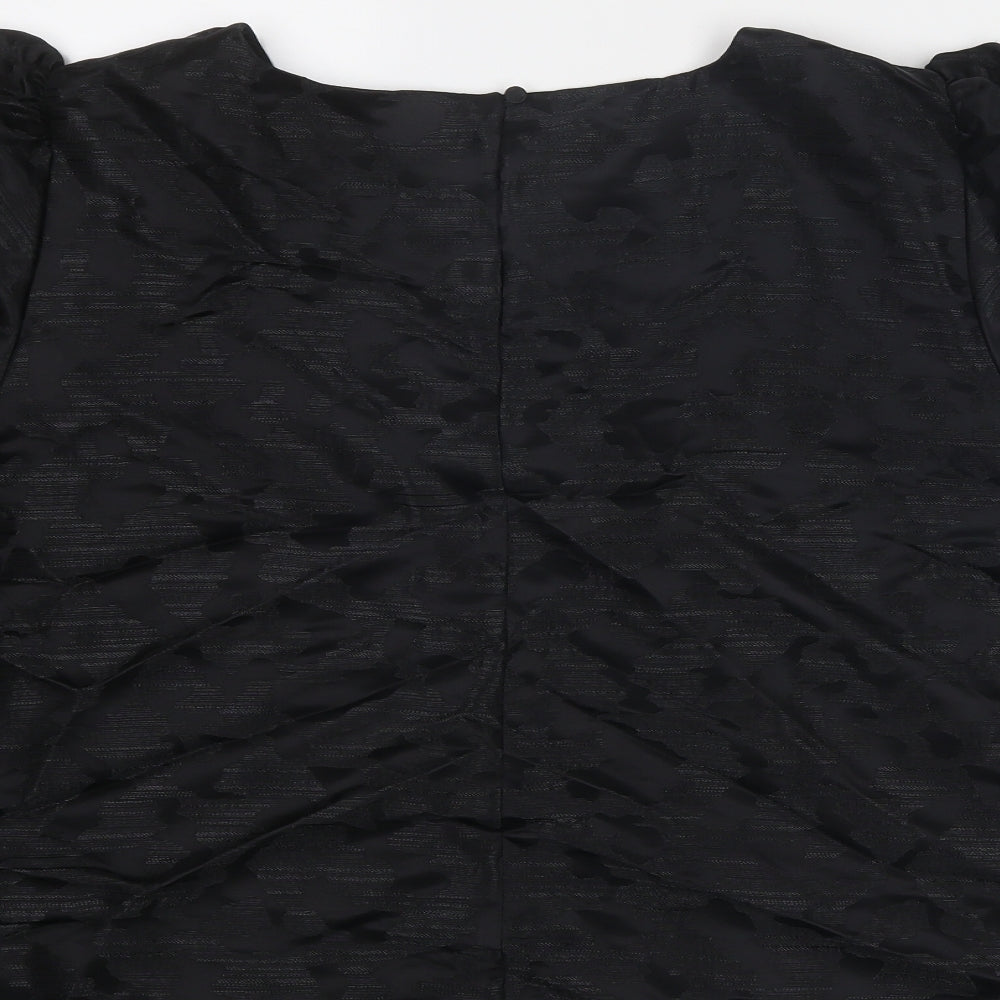 Marks and Spencer Womens Black Polyester Basic T-Shirt Size 22 Round Neck