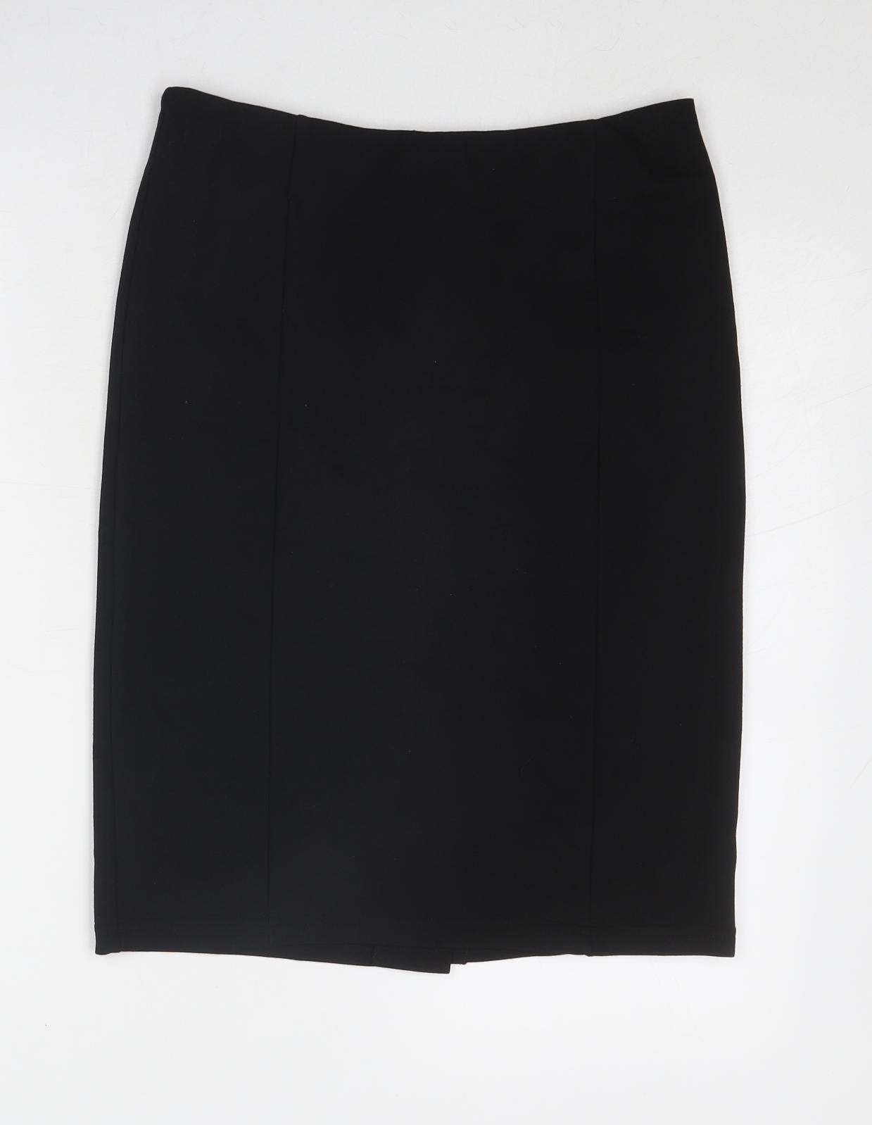 Et Vous Womens Black Polyester Straight & Pencil Skirt Size 12 Zip