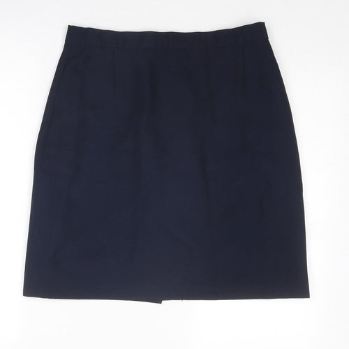Arthur Elkin Womens Blue Polyester A-Line Skirt Size 32 in Zip
