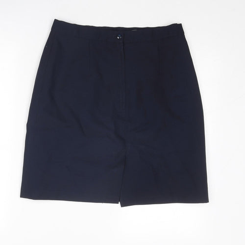 Arthur Elkin Womens Blue Polyester A-Line Skirt Size 32 in Zip