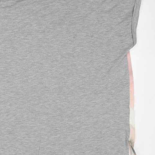 Per Una Womens Grey Geometric Polyester Basic Blouse Size 14 Round Neck