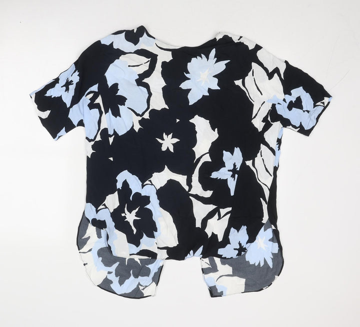 River Island Womens Multicoloured Floral Viscose Basic Blouse Size 10 Round Neck