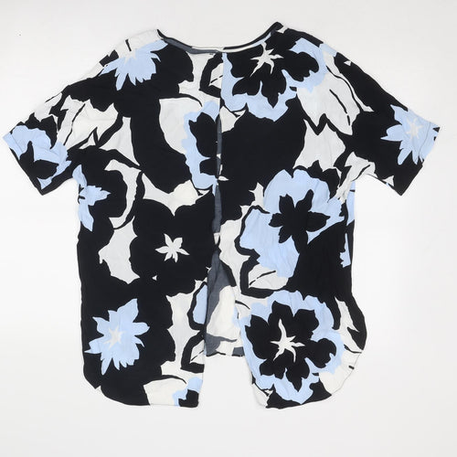 River Island Womens Multicoloured Floral Viscose Basic Blouse Size 10 Round Neck