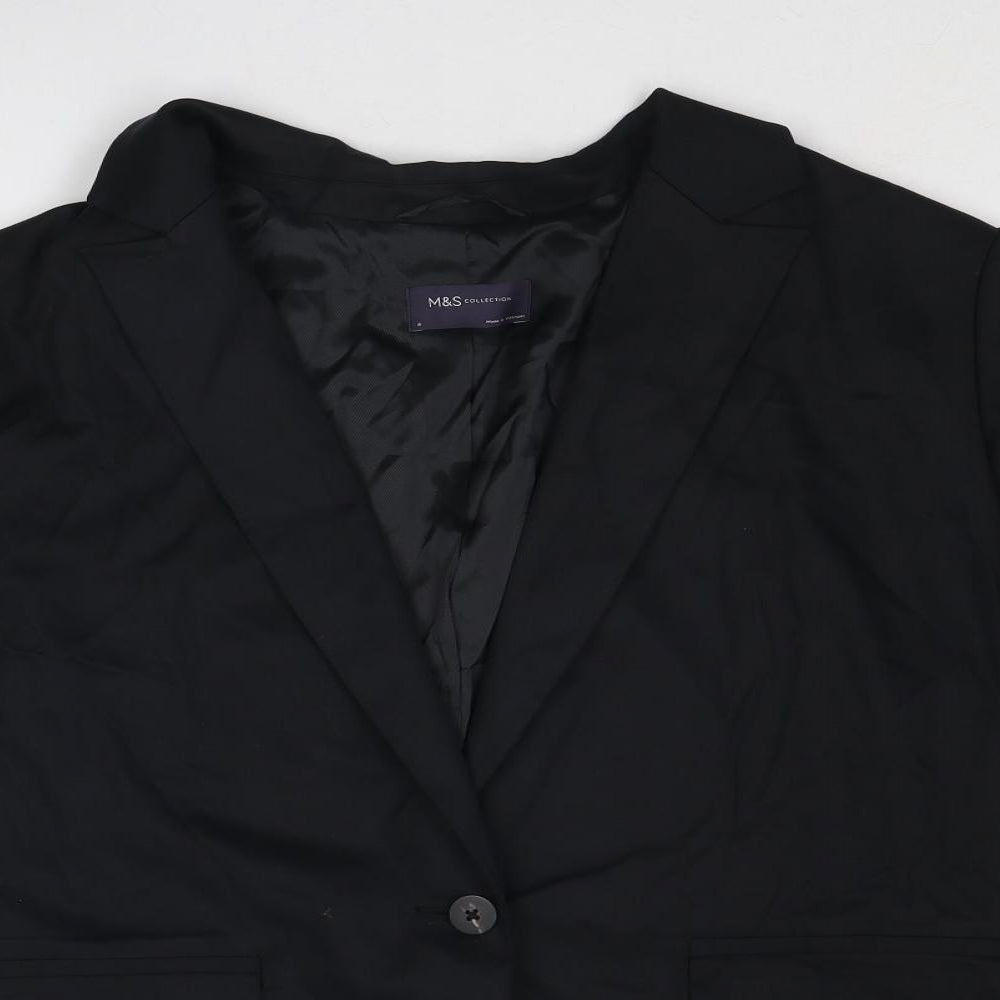 Marks and Spencer Womens Black Lyocell Jacket Blazer Size 18