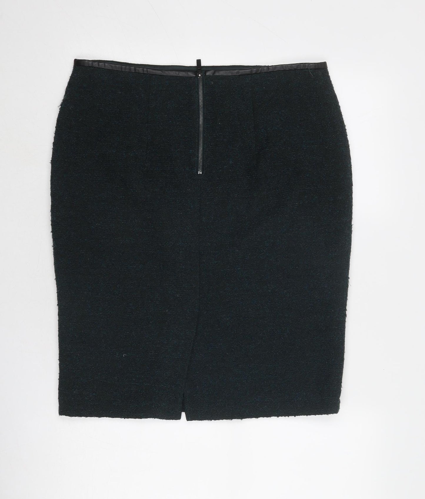 Marks and Spencer Womens Grey Polyester Straight & Pencil Skirt Size 14 Zip