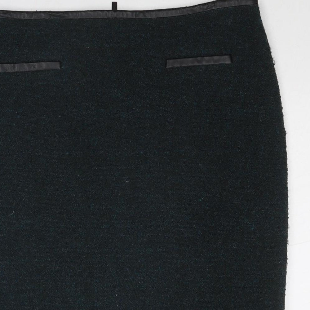 Marks and Spencer Womens Grey Polyester Straight & Pencil Skirt Size 14 Zip