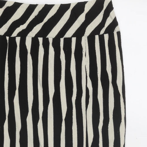 Per Una Womens Black Geometric Polyester A-Line Skirt Size 12 Zip