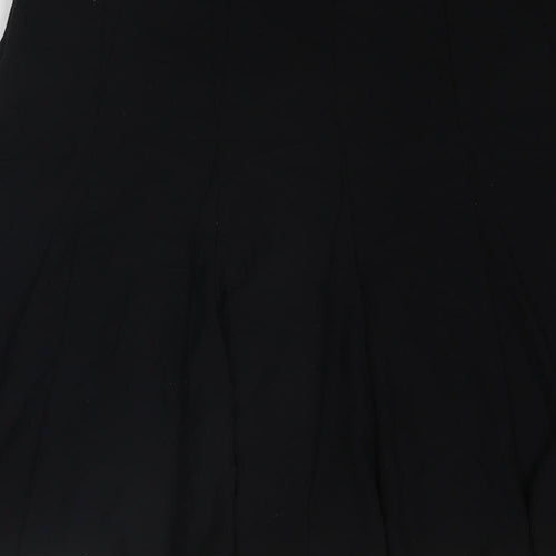 Marks and Spencer Womens Black Polyester Swing Skirt Size 36 in Zip