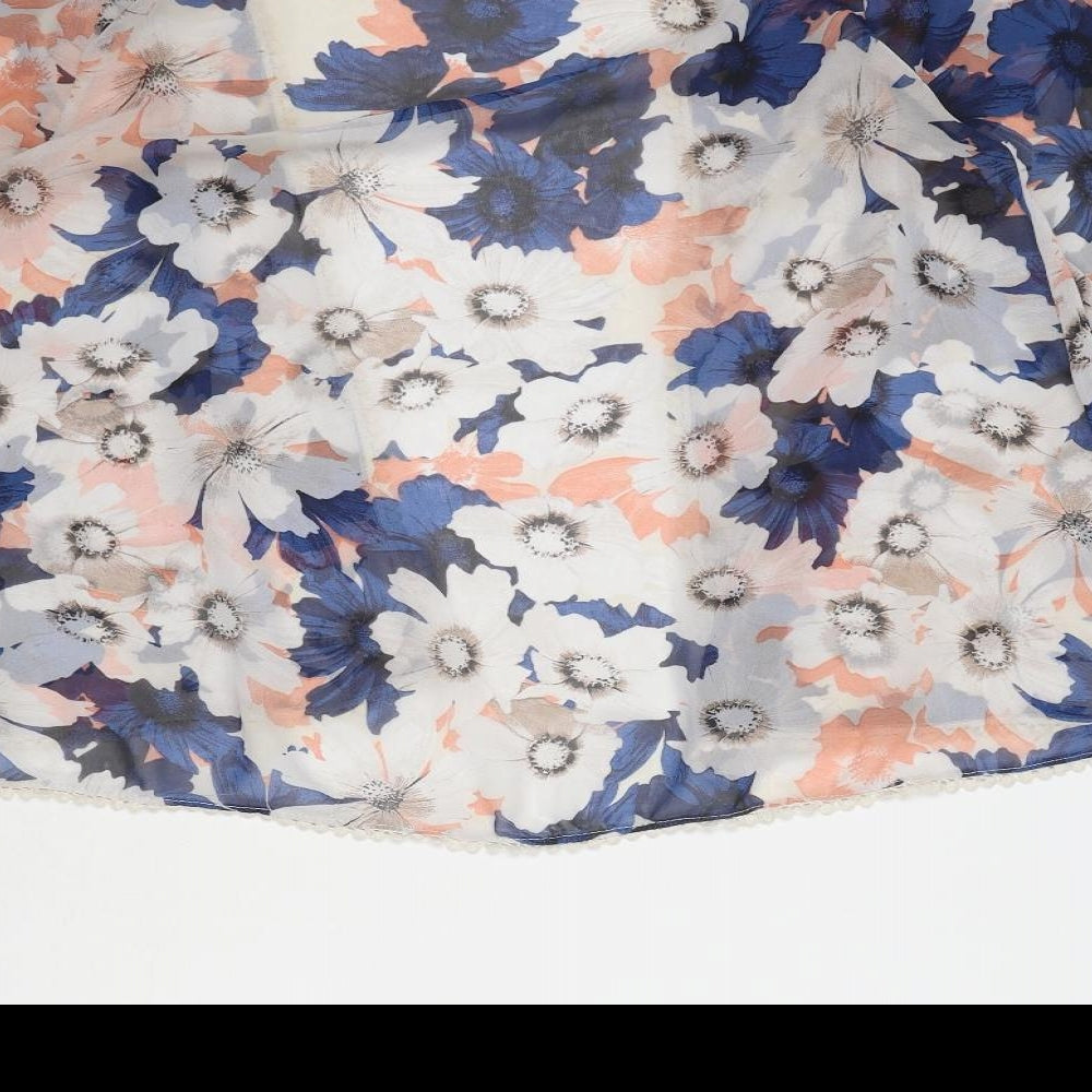 New Look Womens Multicoloured Floral Polyester Kimono Blouse Size 14 V-Neck