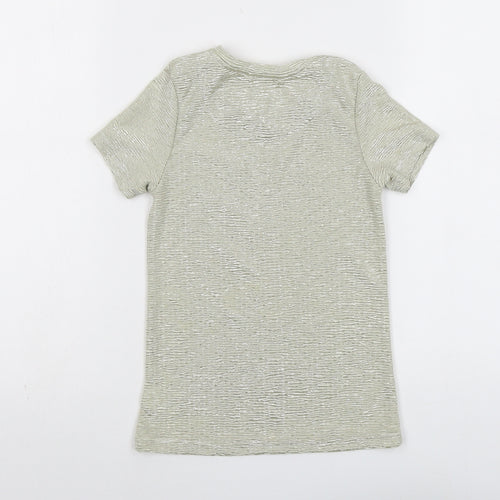 John Lewis Girls Gold Polyester Basic T-Shirt Size 6 Years Round Neck Pullover - Textured