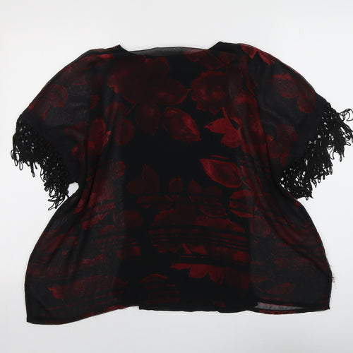 NEXT Womens Black Floral Polyester Basic Blouse Size 8 Round Neck