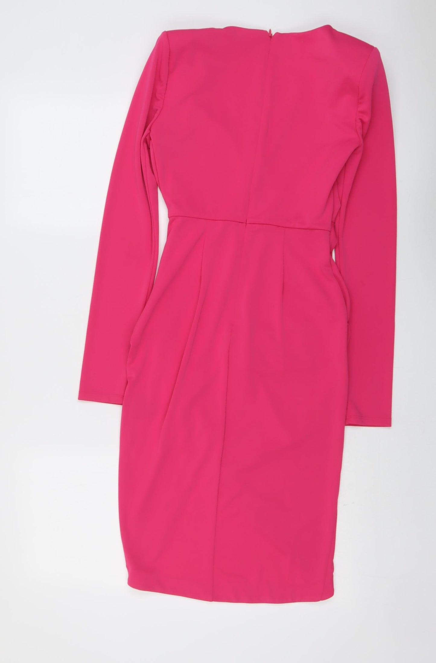 NBD Womens Pink Polyester Sheath Size XS V-Neck Zip - Wrap Style