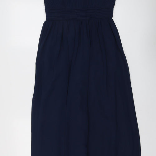 Iefiel Womens Blue Polyester Ball Gown Size 2XS Round Neck Zip - Embellished Neckline