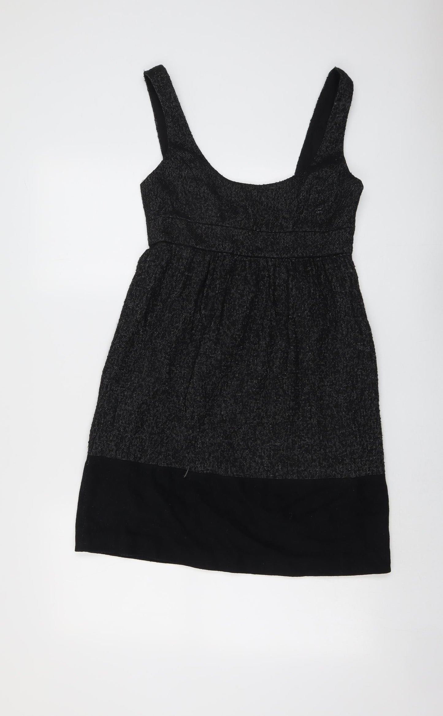 Zara Womens Black Polyester Tank Dress Size XS Scoop Neck Zip