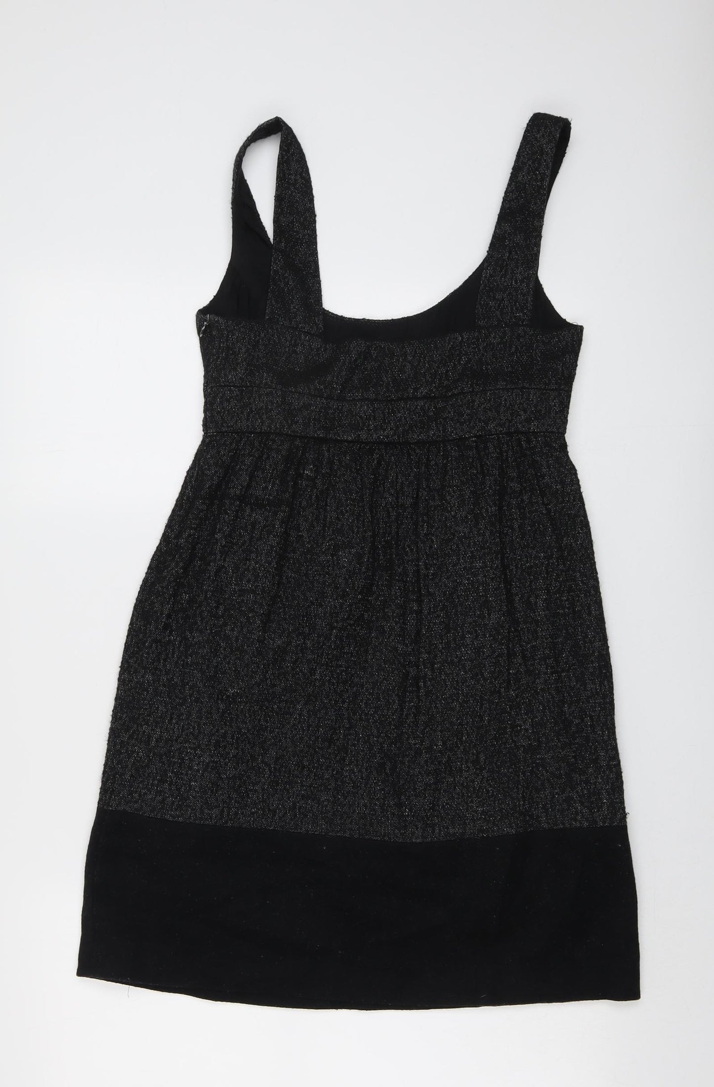 Zara Womens Black Polyester Tank Dress Size XS Scoop Neck Zip