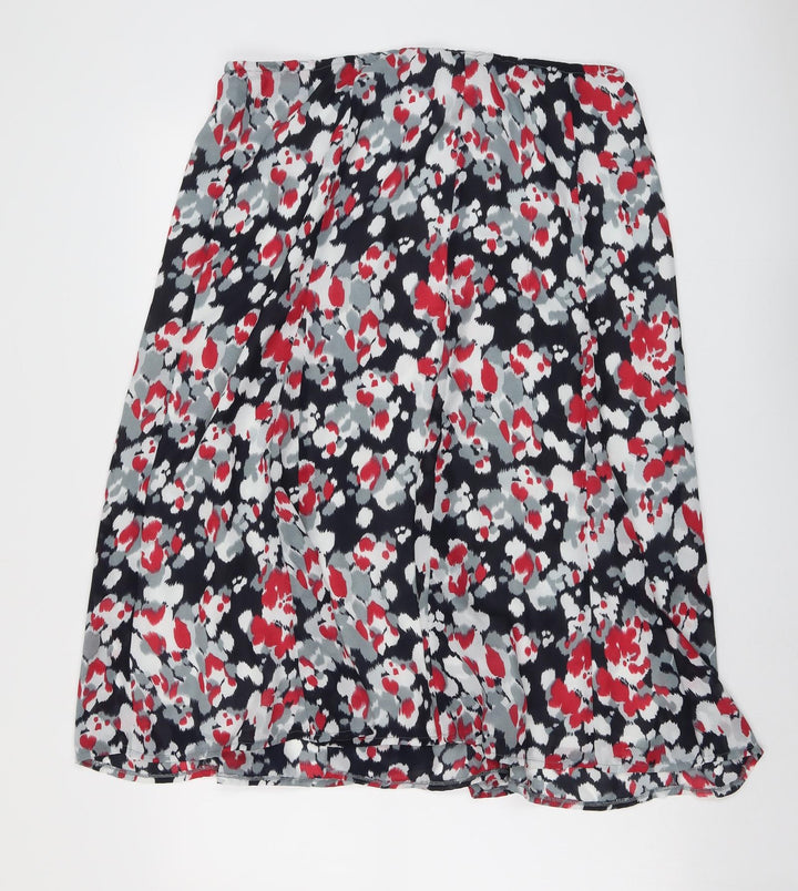Oscar B. Womens Multicoloured Geometric Polyester Swing Skirt Size 20 Zip