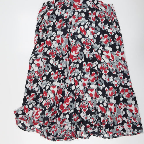 Oscar B. Womens Multicoloured Geometric Polyester Swing Skirt Size 20 Zip