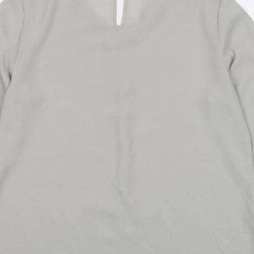Dorothy Perkins Womens Grey Polyester Basic Blouse Size 12 Round Neck