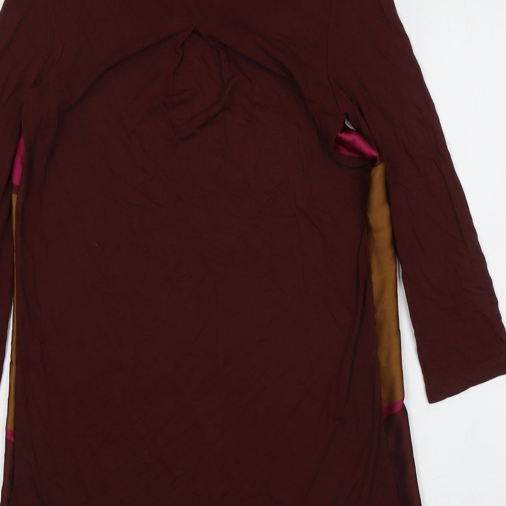 NEXT Womens Multicoloured Striped Polyester Basic Blouse Size 12 Round Neck