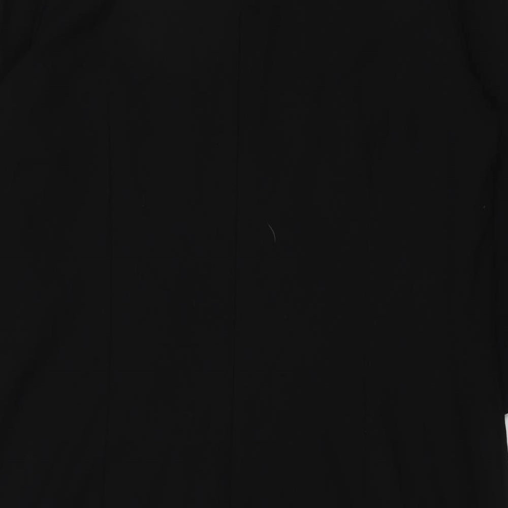 Marks and Spencer Womens Black Polyester Shift Size 18 Round Neck Zip