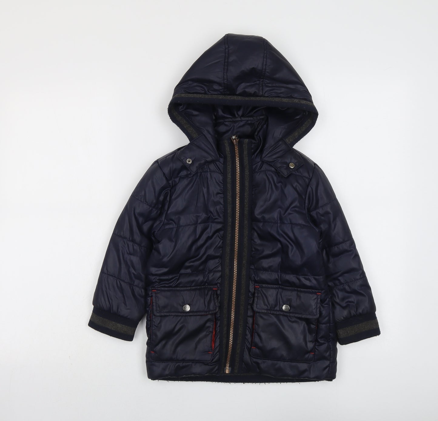 Monsoon Boys Blue Jacket Size 3-4 Years Zip
